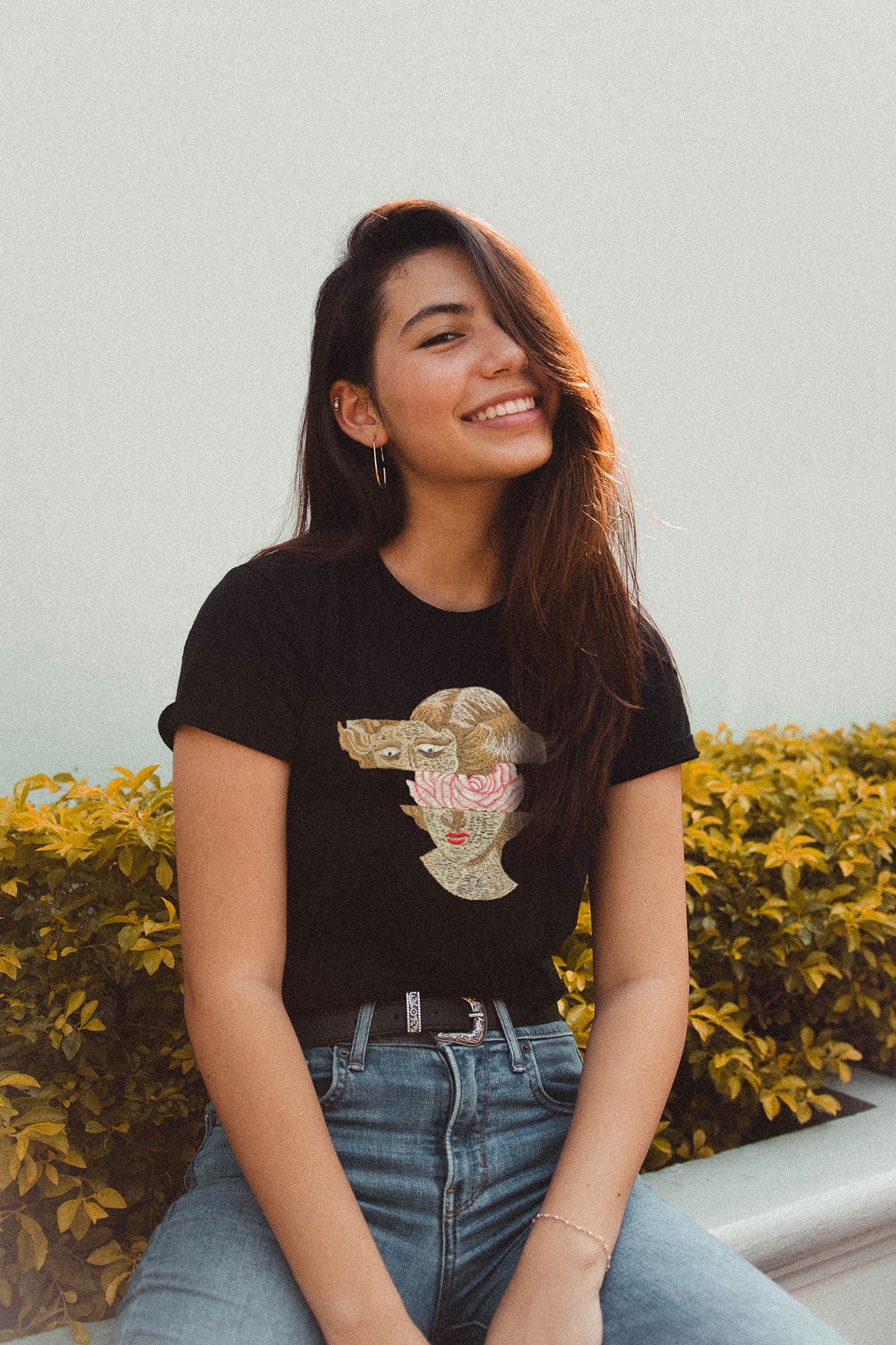 Pop Art Vintage Embroidered T-Shirt For Women