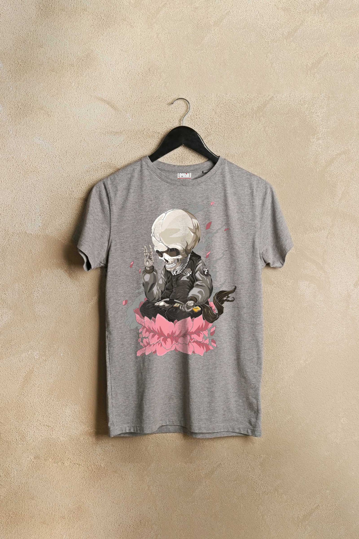 Skeleton Shaman Illustration Art Grey Half Sleeve Unisex T-shirt