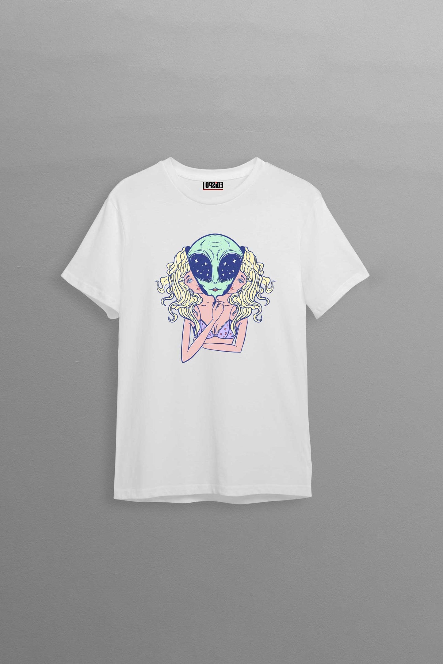 Alien Girl White Oversized Unisex T-shirt
