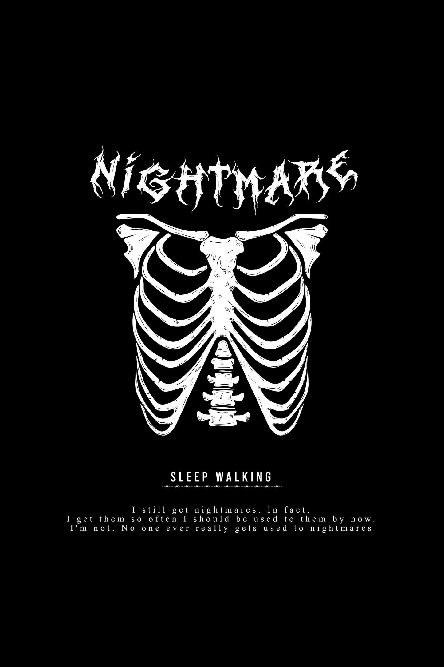 Nightmare Sleep Walking Streetwear Urban Style Oversized T-shirt For Men