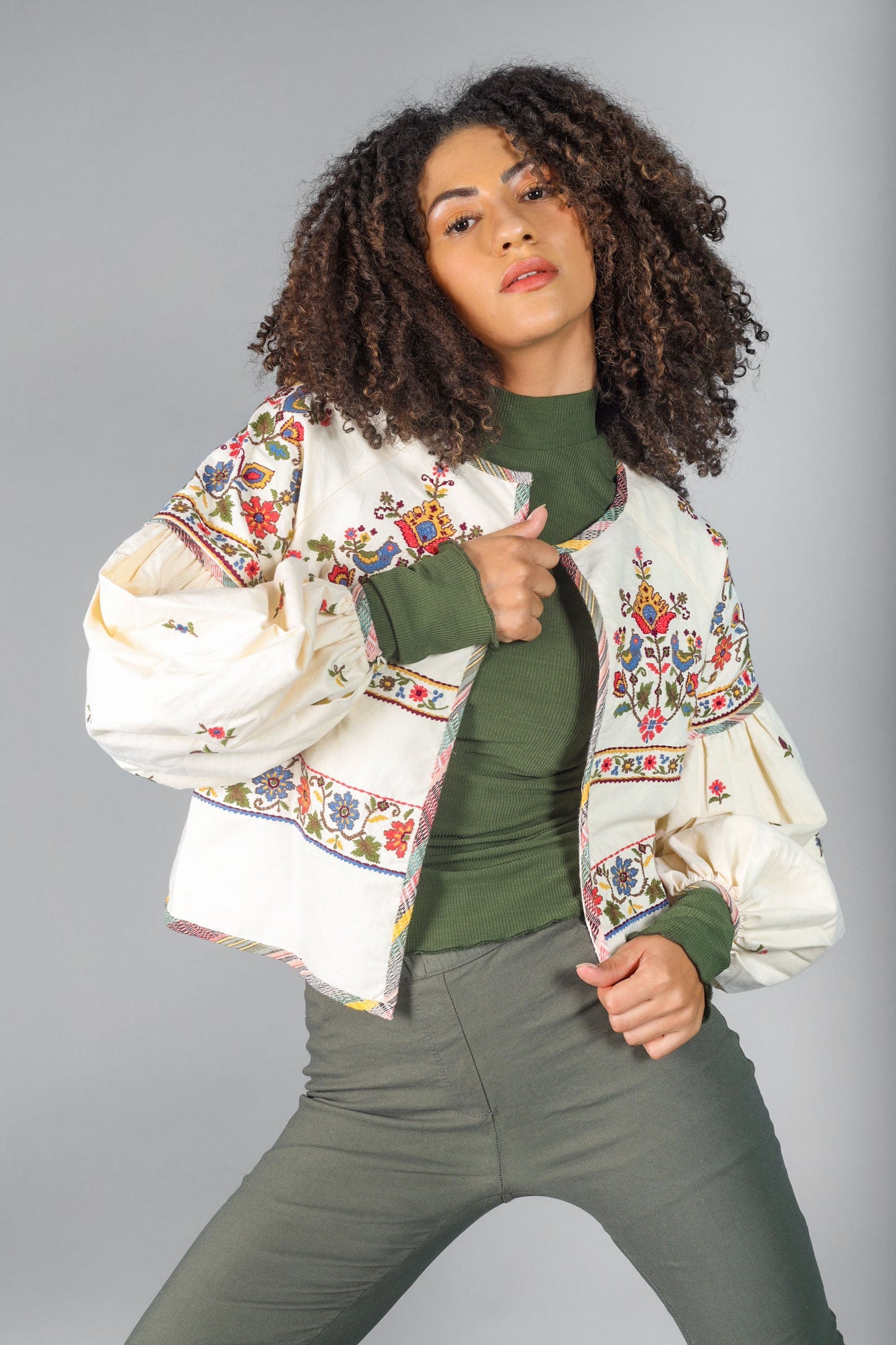 Parka Bird Embroidered Jacket