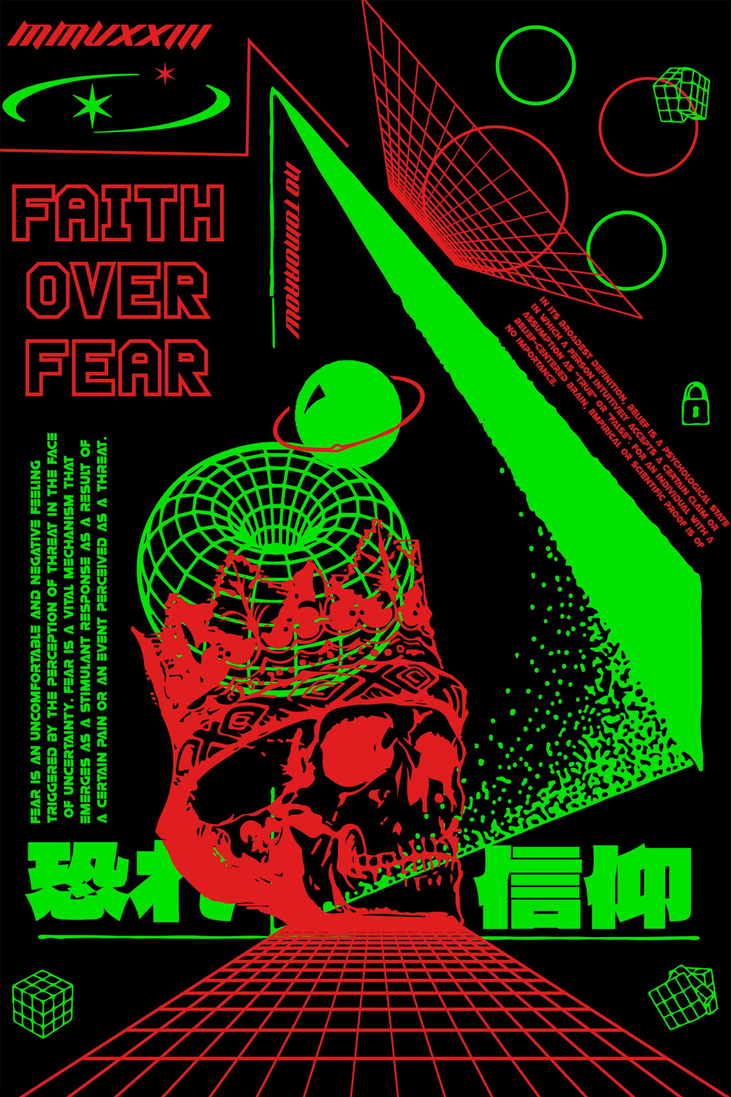 Faith Over Fear Streetwear Graphic Art Half Sleeve T-shirt For Men