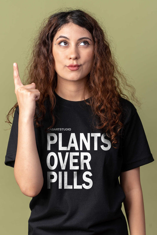 Plants Over Pills Black T-shirt For Women