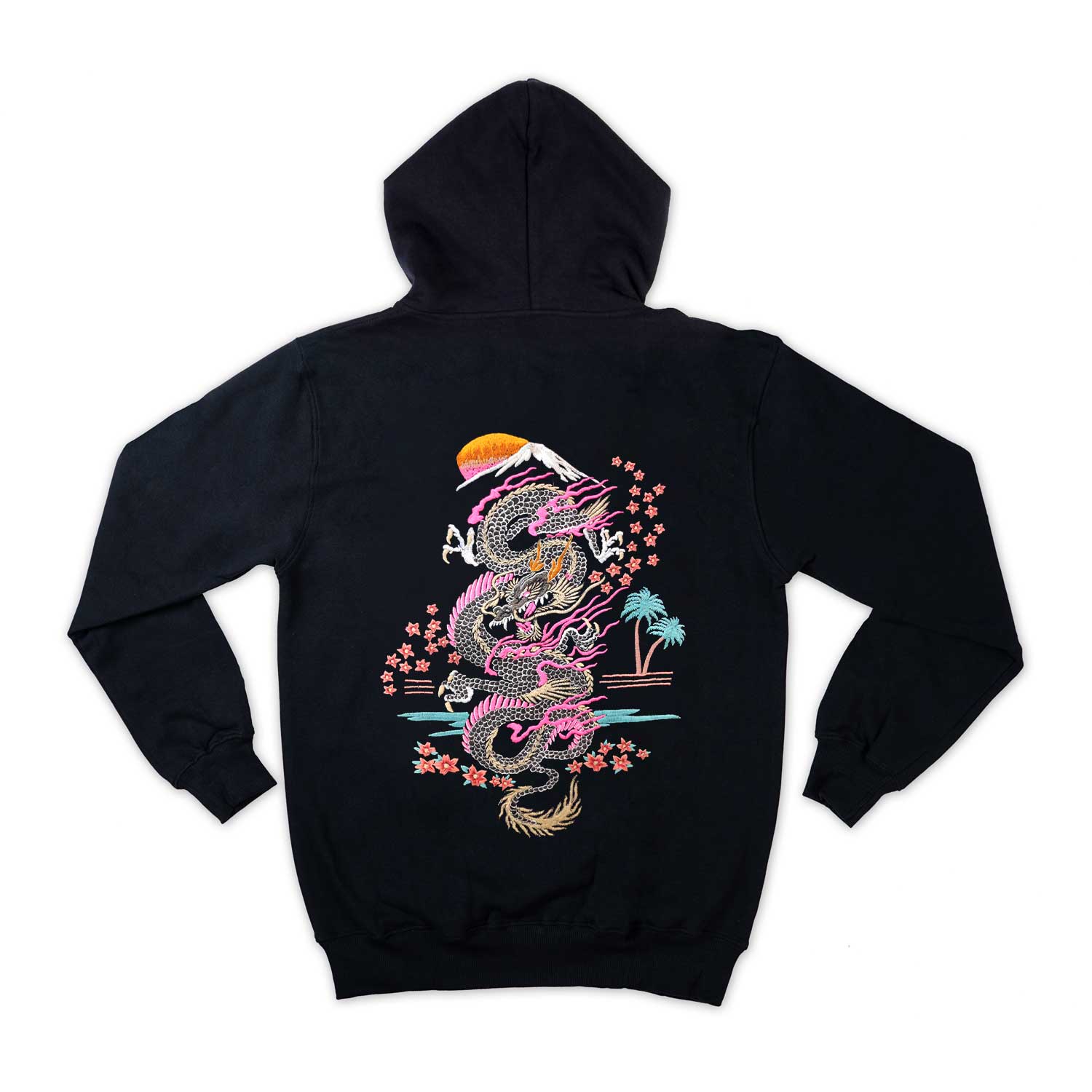 Ryujin Japanese Dragon Embroidered Loose Fit Unisex Hoodie