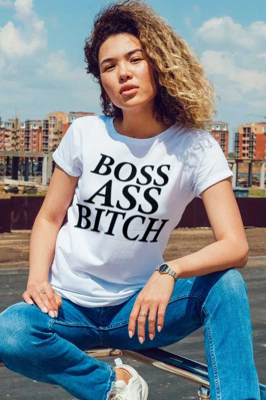 Boss Ass Bitch Printed T-shirt For Women