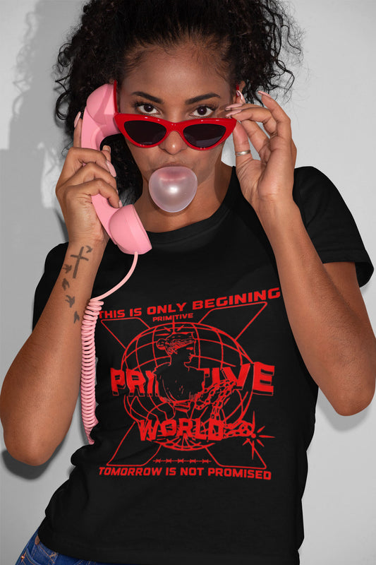 Primitive World Streetwear Graphic Art T-shirt For Women