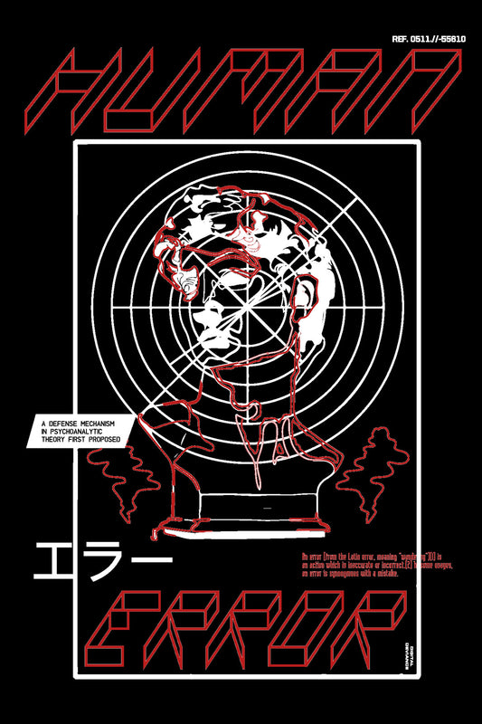 Human Error Streetwear Fashion Graphic Art T-shirt For Men