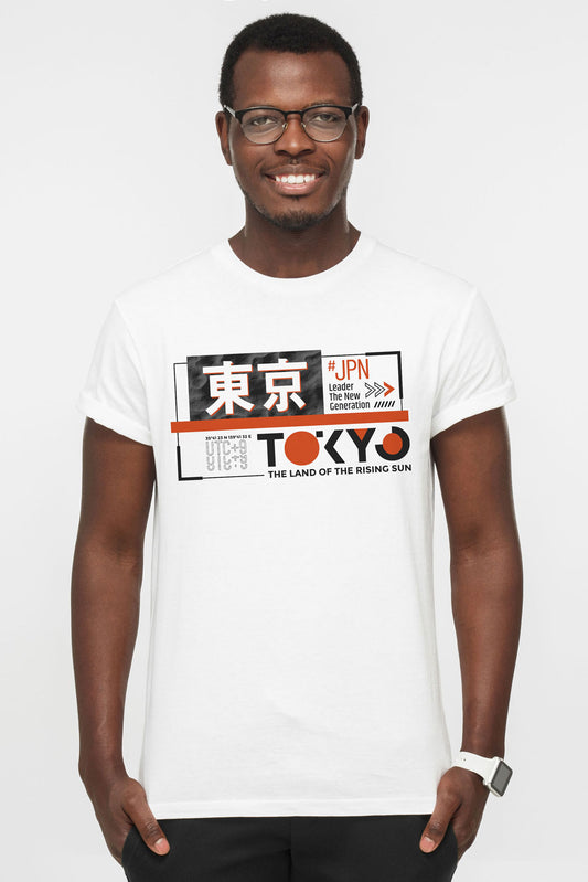 Tokyo The Land Of The Rising Sun Graphic Art Half Sleeve T-shirt For Men