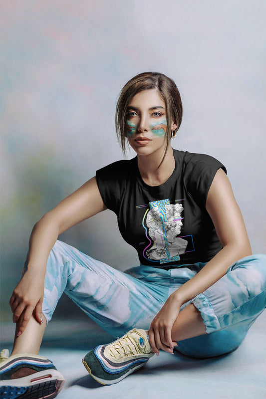 Postmodernism Bust David Graphic Art Half Sleeve T-shirt For Women