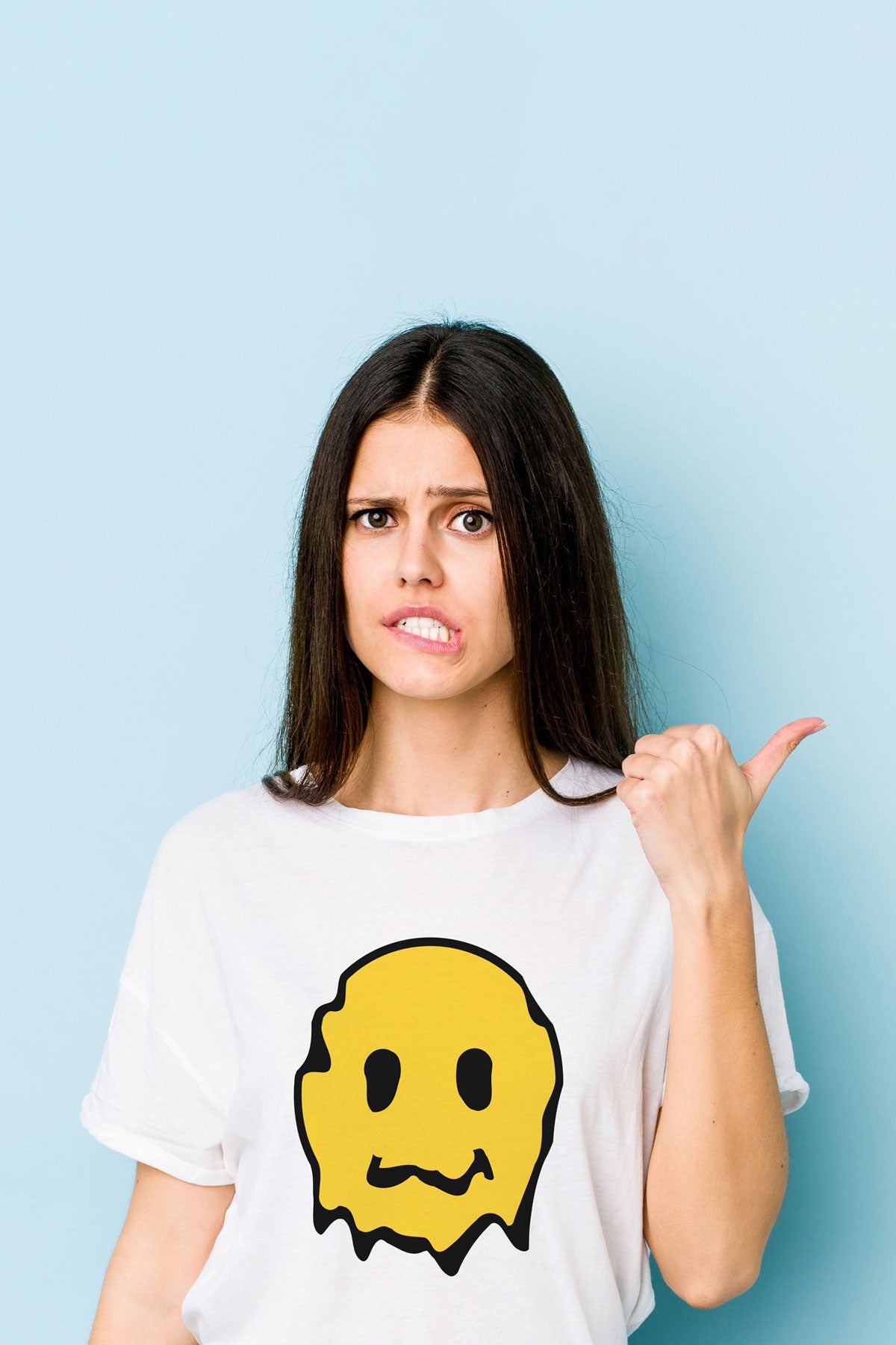 Melting Smile Streetwear Graphic Art T-shirt For Women