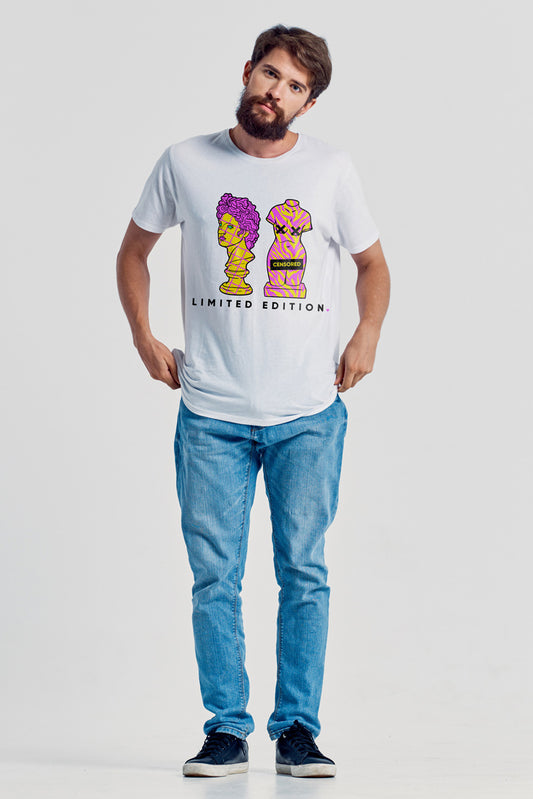 Psychedelic Ancient Sculpture Illustration Cosmic Style T-shirt For Men