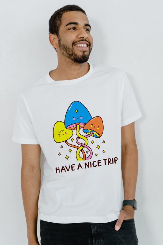 Have A Nice Trip Graphic Art White T-shirt For Men