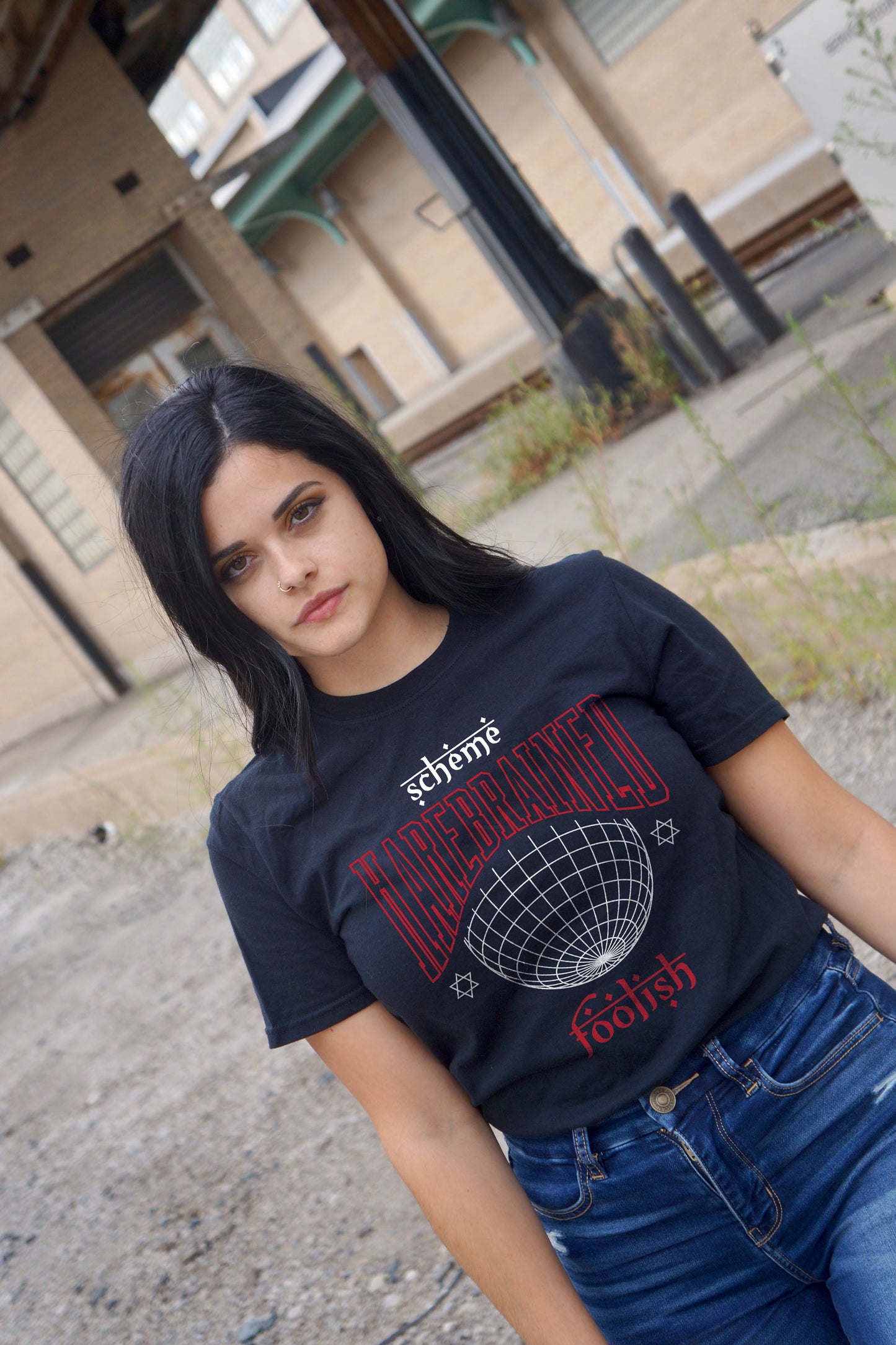 Harebrained Foolish Streetwear Fashion Graphic Art T-shirt For Women