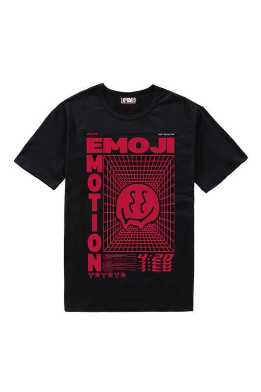Abstract Emotional Emoji Poster Half Sleeve Oversized Unisex T-shirt
