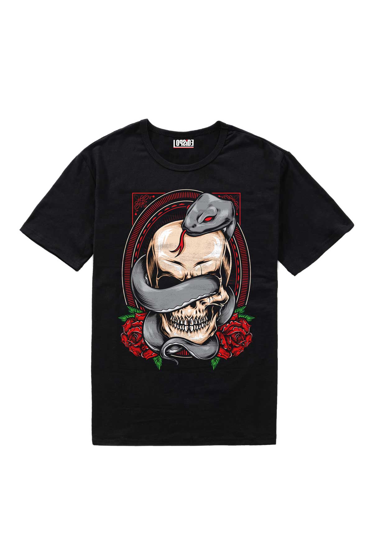 Skull Snake Graphic Art Half Sleeve Oversized Unisex T-shirt