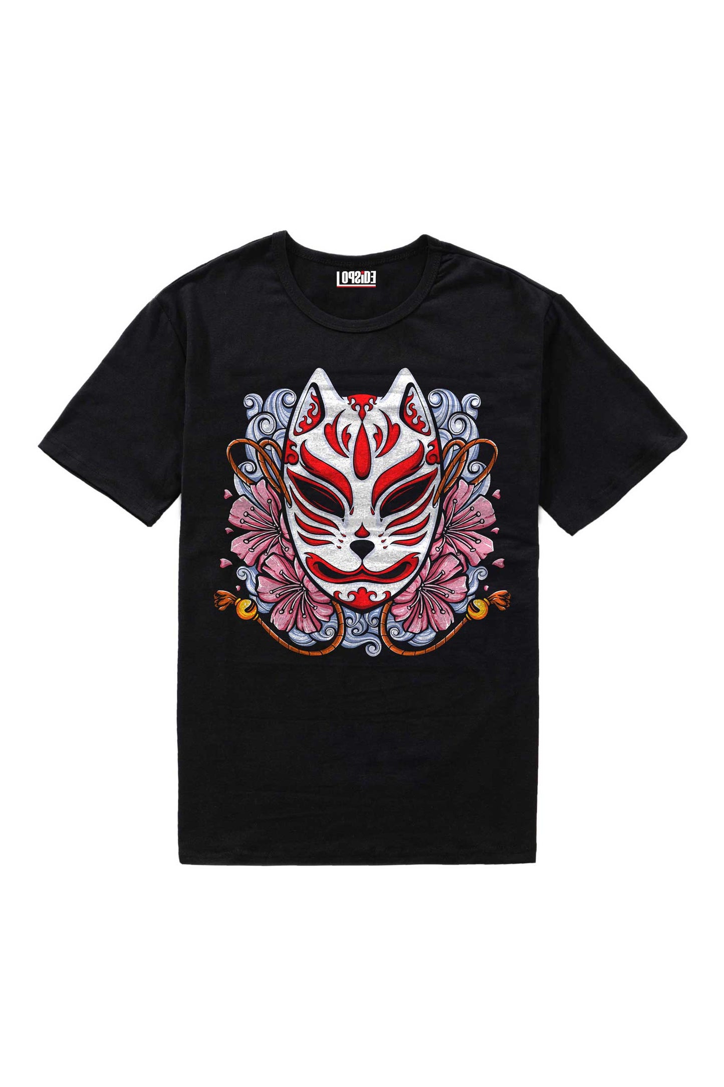 Japanese Kitsune Mask Graphic Art Oversized Unisex T-shirt