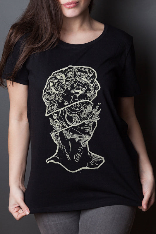 Eternal Patience Embroidered Artwork Half Sleeve T-shirt For Women