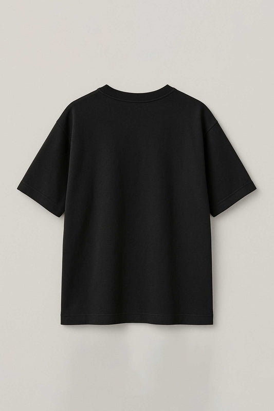 Skull Monster Embroidered Artwork Oversized Black T-shirt For Men