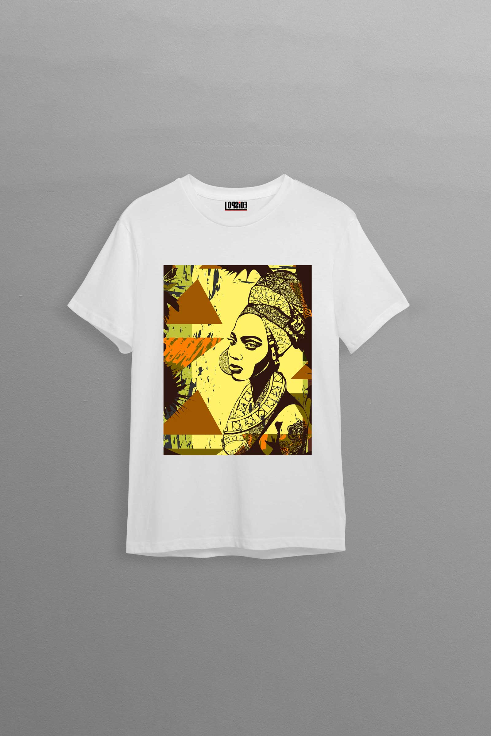 African Girl Ethnic Illustration White Oversized Unisex T-shirt