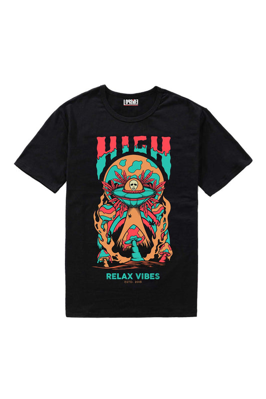 Relax Vibes Black Oversized Unisex T-shirt