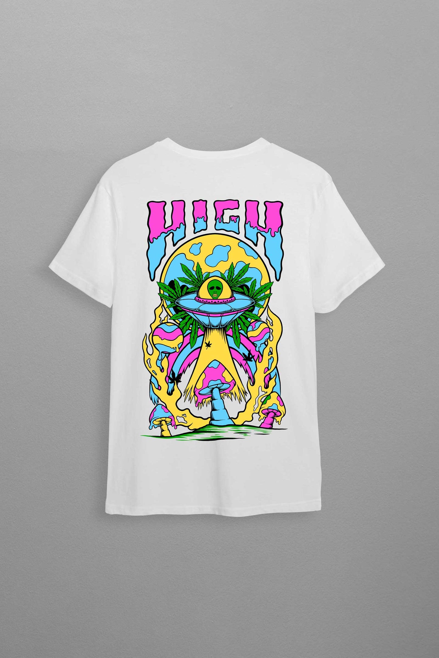 High Alien White Oversized Unisex T-shirt