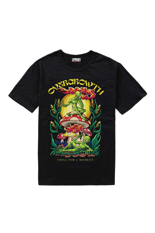 Psychedelic Shrooms Black  Oversized Unisex T-shirt