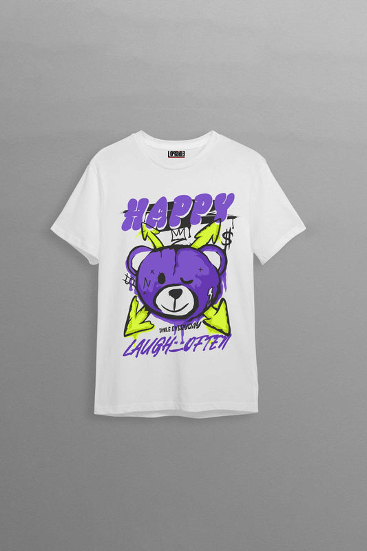 Smile Everyday Graffiti Art White Oversized Unisex T-shirt