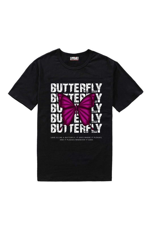 Purple Love Black Oversized Unisex T-shirt
