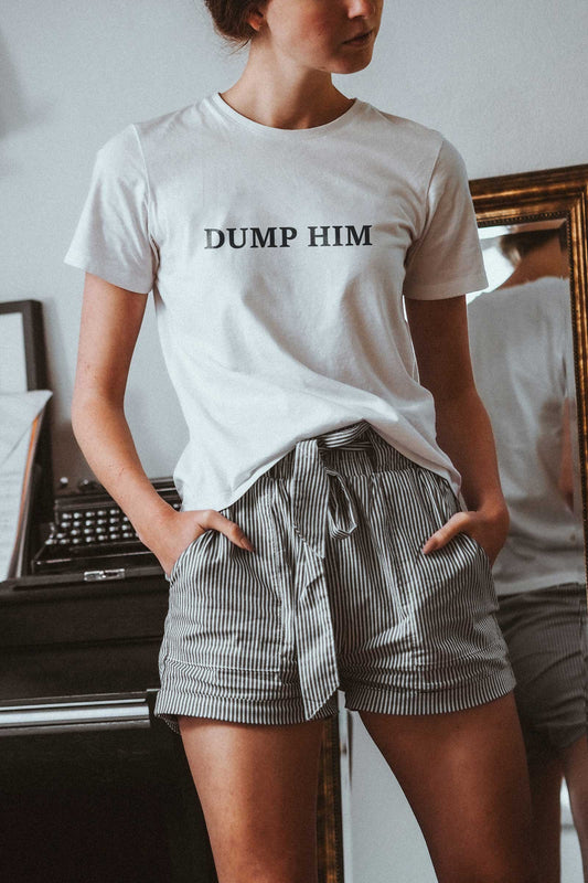 Dump Him White T-shirt For Women
