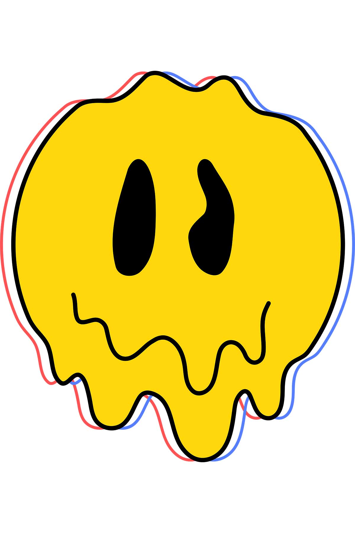 Funny Melt Smile Face Oversized Unisex T-shirt