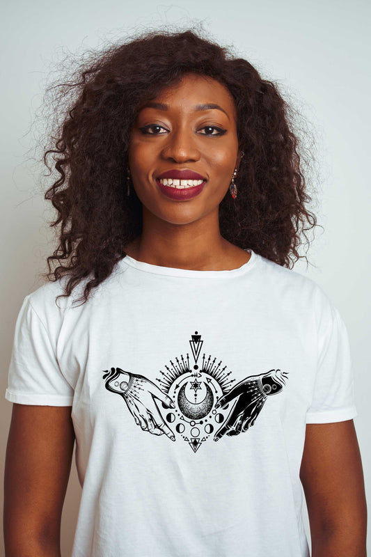 Magical Astrology Alchemy White T-shirt For Women