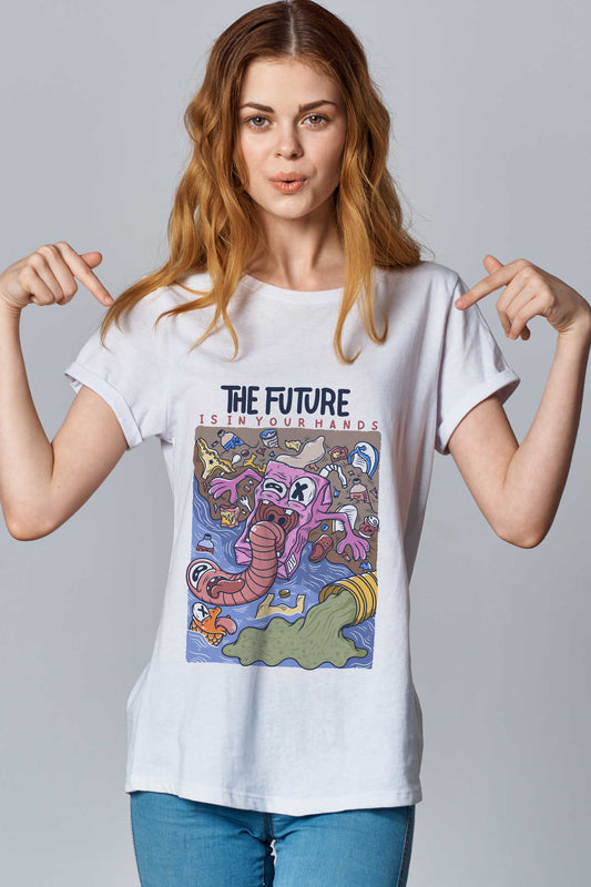 The Future Is In Your Hands White T-shirt For Women
