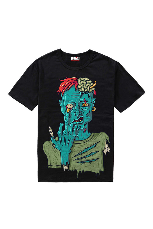Zombie Guy Halloween Black Oversized Unisex T-shirt