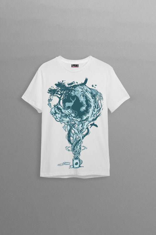 Coffee And Inspiration White Oversized Unisex T-shirt