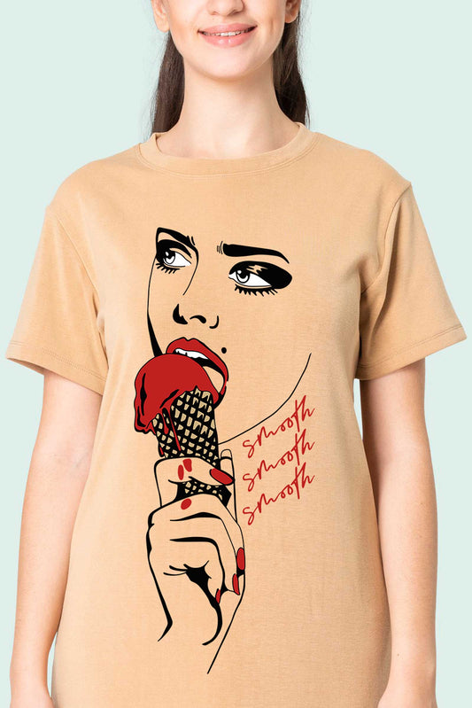 Women With Ice Cream Oversized T-shirt For Women