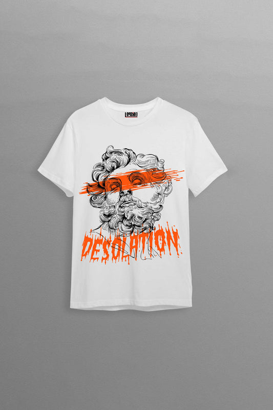 Ancient Greek Bust Desolution White Oversized Unisex T-shirt