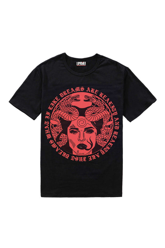 Medusa Face Black Oversized Unisex T-shirt