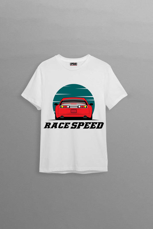 Race Speed White Oversized Unisex T-shirt