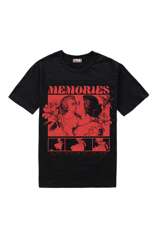 Memories In The Shadow Of The Past Black Oversized Unisex T-shirt