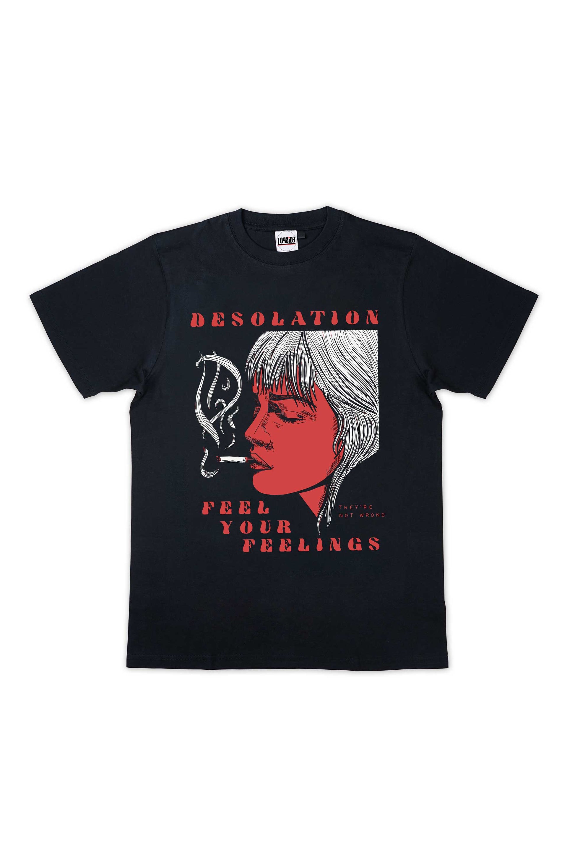 Desolation Feel Your Feelings Black T-shirt For Women