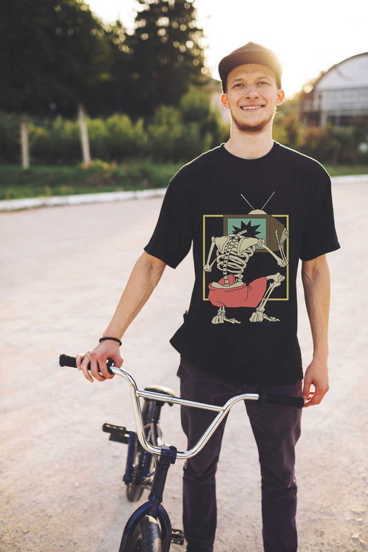 Retro Skeleton Streetwear Fashion Graphic Art T-shirt For Men (Copy)