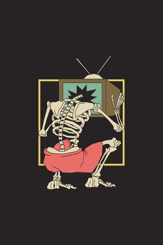 Retro Skeleton Streetwear Fashion Graphic Art T-shirt For Men (Copy)