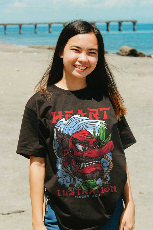 Tengu Japanese Doll Black Oversized T-shirt For Women