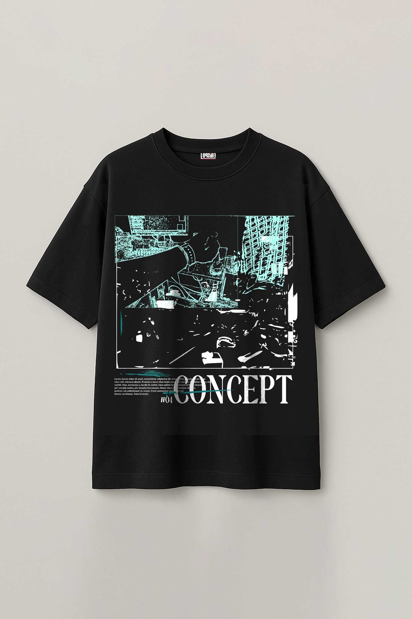 Concept Streetwear Art Black Oversized T-shirt