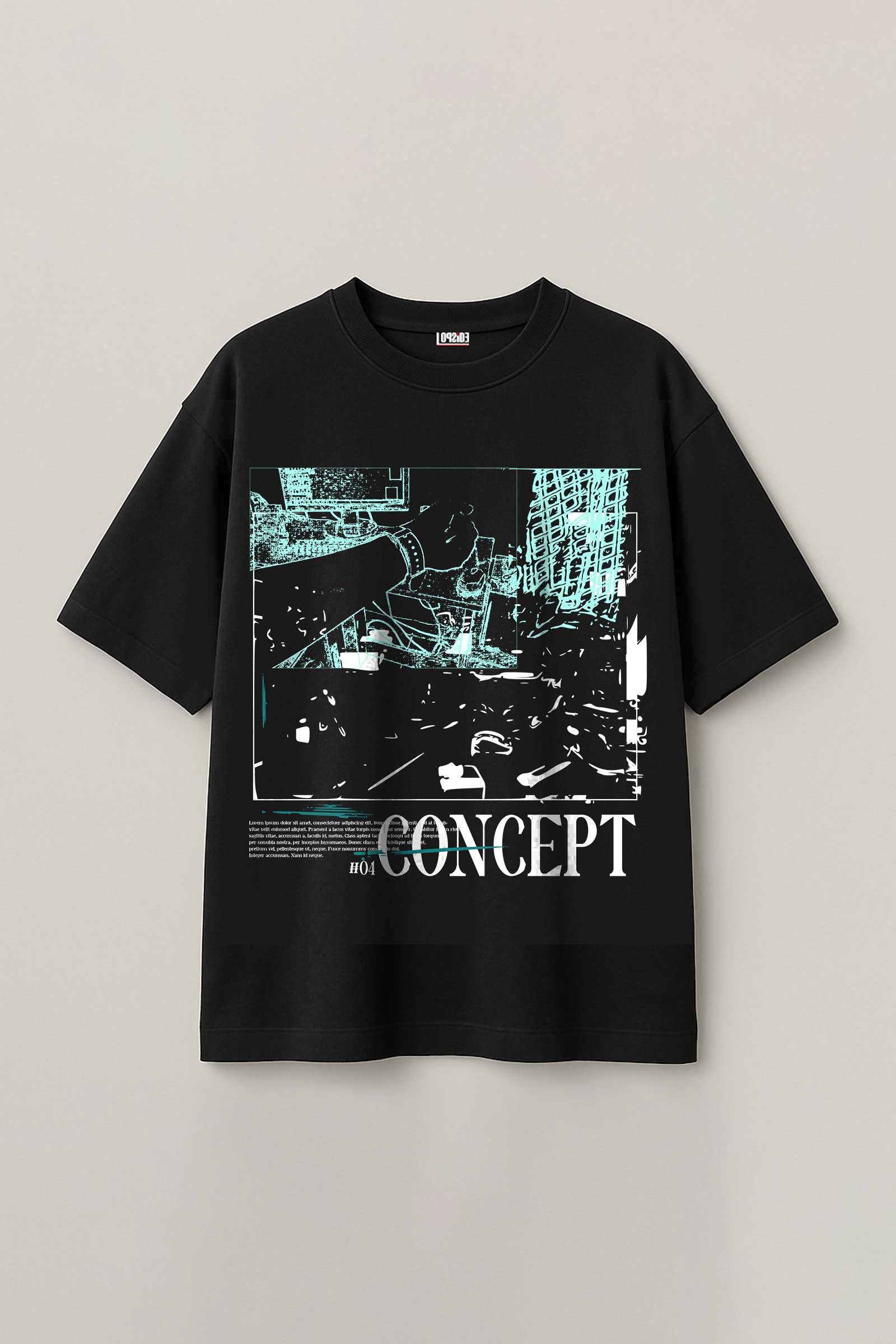 Concept Streetwear Art Black Oversized T-shirt