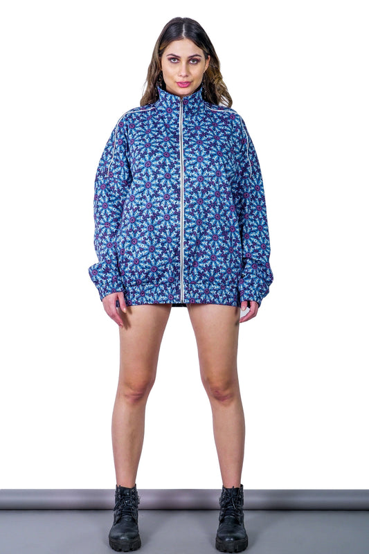 Barcelona Drop Shoulder Printed Twill Bomber Jacket