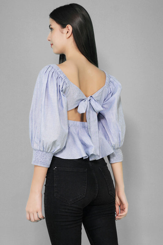 Morgan Melange Blue Top