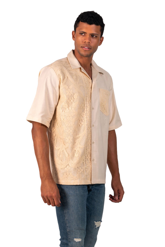 Roman Men's Crochet Relaxed Fit Shirt