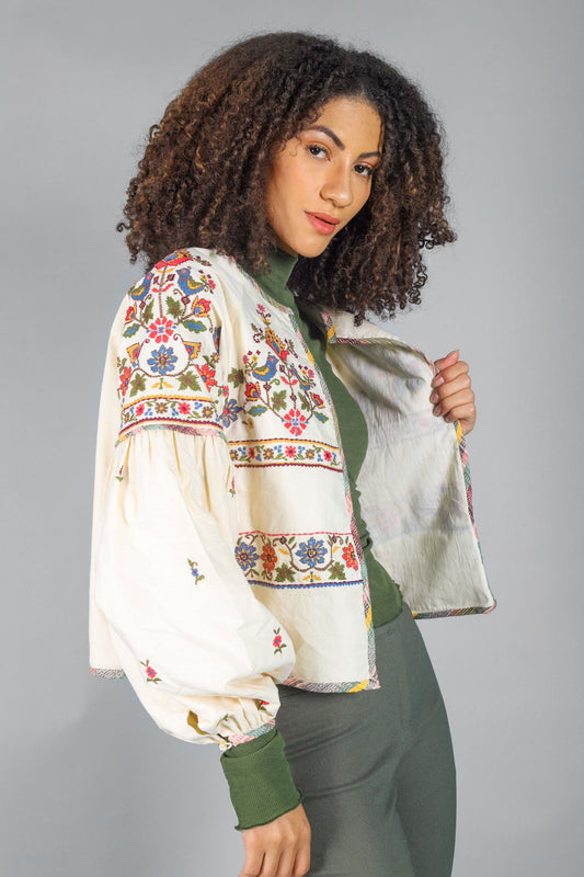 Parka Bird Embroidered Jacket