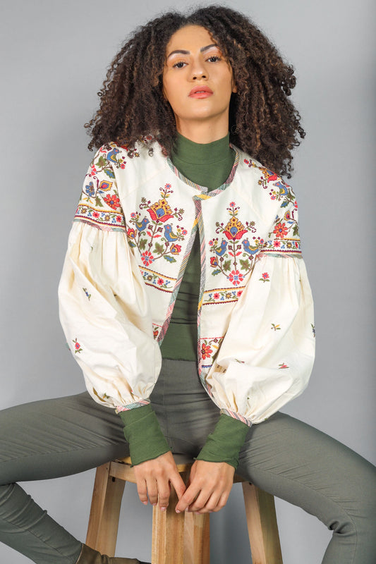 Parka Bird Embroidered Jacket